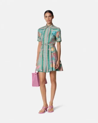 Mini-robe chemise en Barocco Silk