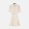 Mini-robe chemise en twill de soie imprimé Mini-robe chemise en twill de soie imprimé