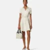 Mini-robe chemise en twill de soie imprimé Mini-robe chemise en twill de soie imprimé