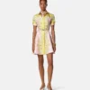 Mini-robe chemise en twill de soie imprimé Mini-robe chemise en twill de soie imprimé