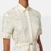 Mini-robe chemise en twill de soie imprimé Mini-robe chemise en twill de soie imprimé