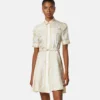 Mini-robe chemise en twill de soie imprimé Mini-robe chemise en twill de soie imprimé