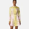 Mini-robe chemise en twill de soie imprimé Mini-robe chemise en twill de soie imprimé