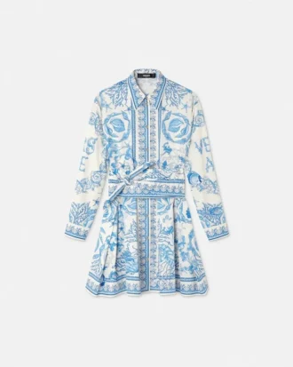 Mini-robe chemise évasée Underwater Barocco