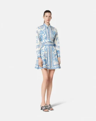 Mini-robe chemise évasée Underwater Barocco