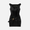 Mini-robe corset en cuir