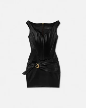 Mini-robe corset en cuir