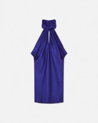 Mini-robe décontractée en soie jacquard à motif V Allover