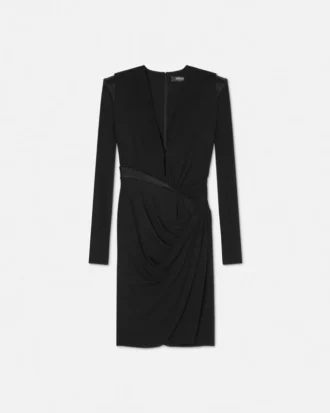 Mini-robe en crêpe à décolleté en V profond