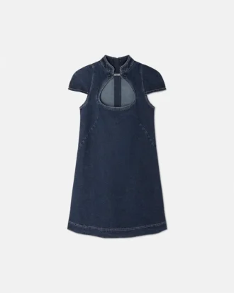 Mini-robe en denim avec logo institutionnel