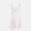Mini-robe en satin à bordures en dentelle Mini-robe en satin à bordures en dentelle