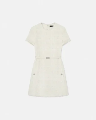 Mini-robe en tweed de coton