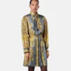 Mini-robe lavallière en soie foulard imprimé léopard Mini-robe lavallière en soie foulard imprimé léopard
