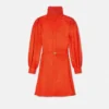 Mini-robe lavallière en soie jacquard V Allover Mini-robe lavallière en soie jacquard V Allover