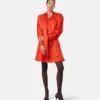 Mini-robe lavallière en soie jacquard V Allover Mini-robe lavallière en soie jacquard V Allover