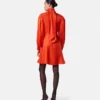 Mini-robe lavallière en soie jacquard V Allover Mini-robe lavallière en soie jacquard V Allover