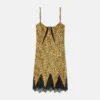 Mini-robe nuisette en soie imprimée léopard