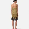 Mini-robe nuisette en soie imprimée léopard