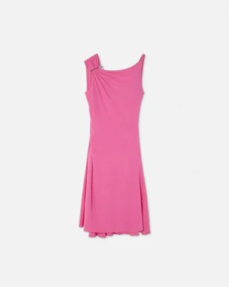 Mini-robe évasée drapée avec épingle de sûreté