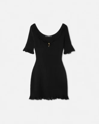 Mini-robe évasée en maille Safety Pin