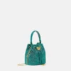 Mini sac seau en satin orné de La Medusa Mini sac seau en satin orné de La Medusa