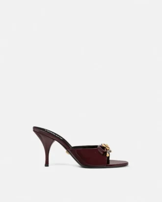 Mules à nœud Opera en cuir verni 85 mm