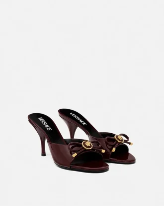Mules à nœud Opera en cuir verni 85 mm