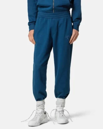 Pantalon de survêtement en jersey de coton brodé