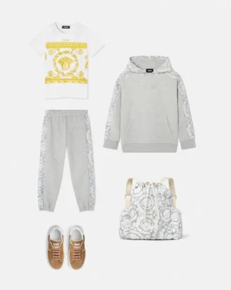 Sweat à capuche imprimé en jersey de coton pour enfant