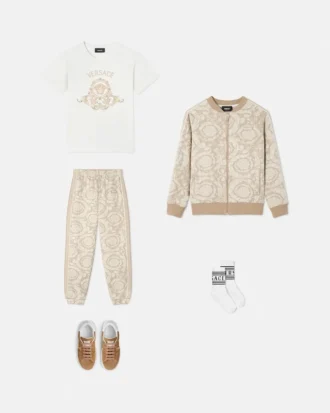 Pantalon de survêtement en jersey de coton jacquard pour enfant