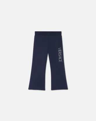 Pantalon de survêtement évasé pour enfant avec logo Versace pailleté