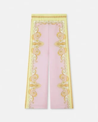 Pantalon en twill de soie imprimé