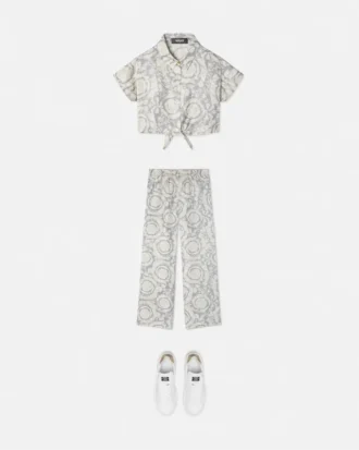 Pantalon en twill de soie imprimé pour enfants