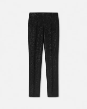 Pantalon habillé en jacquard léopard
