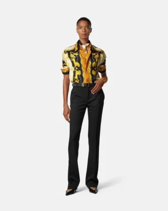 Pantalon slim en gabardine de laine stretch