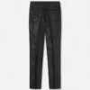 Pantalon slim formel en laine et viscose jacquard