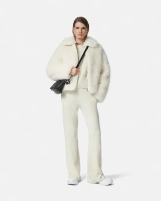 Pantalon évasé en laine mélangée