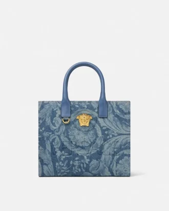 Petit sac fourre-tout en denim Barocco La Medusa