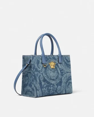 Petit sac fourre-tout en denim Barocco La Medusa