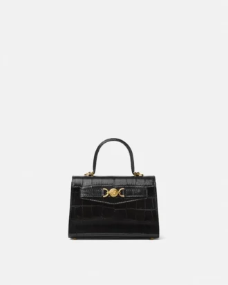 Petit sac à main Medusa 95 effet croco avec poignée supérieure