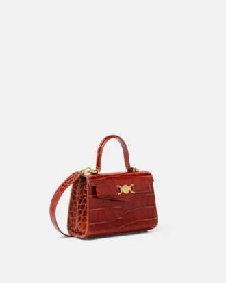 Petit sac à main Medusa 95 effet croco avec poignée supérieure