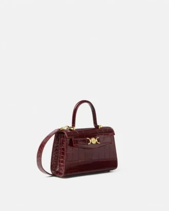 Petit sac à main Medusa 95 effet croco avec poignée supérieure