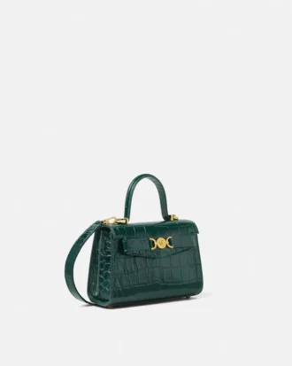 Petit sac à main Medusa 95 effet croco avec poignée supérieure