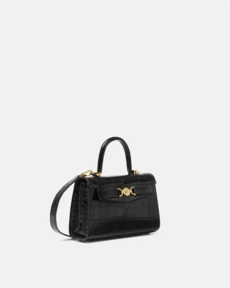 Petit sac à main Medusa 95 effet croco avec poignée supérieure