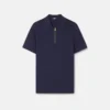 Polo demi-zip en coton piqué brodé
