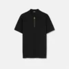 Polo demi-zip en coton piqué brodé