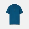 Polo demi-zip en coton piqué brodé