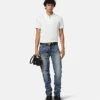 Polo demi-zip en coton piqué brodé