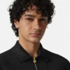 Polo demi-zip en coton piqué brodé