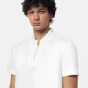 Polo demi-zip en coton piqué brodé